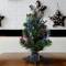 18" Fiber Optic Color Changing Ice Crestwood Artificial Christmas Tree with Silver Bristle, Pineones, Red Berries & Glitter